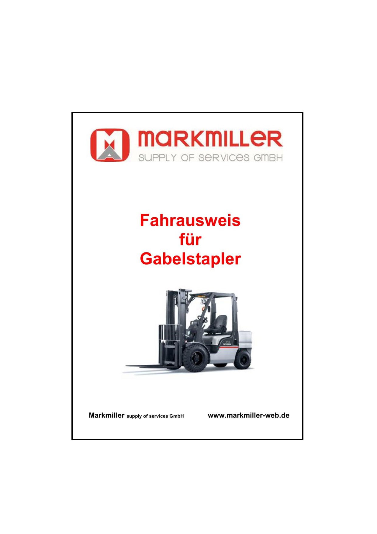 Ziviler Ausweis: Gabelstapler (allgemeine Ausbildung)